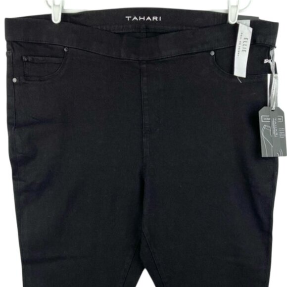 TAHARI Women's Ellie Pull-on Black Stretch Skinny Jeggings Plus Size 24W NWT - Picture 3 of 12